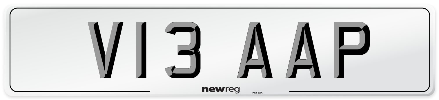 V13 AAP Number Plate from New Reg